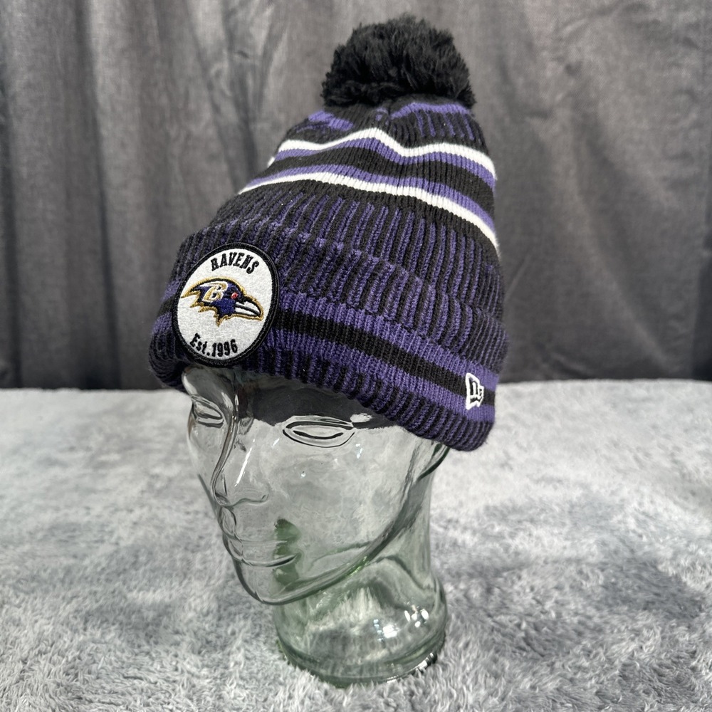 Authentic New Era Baltimore Ravens On Field Sport Knit Beanie Cold Weather Hat